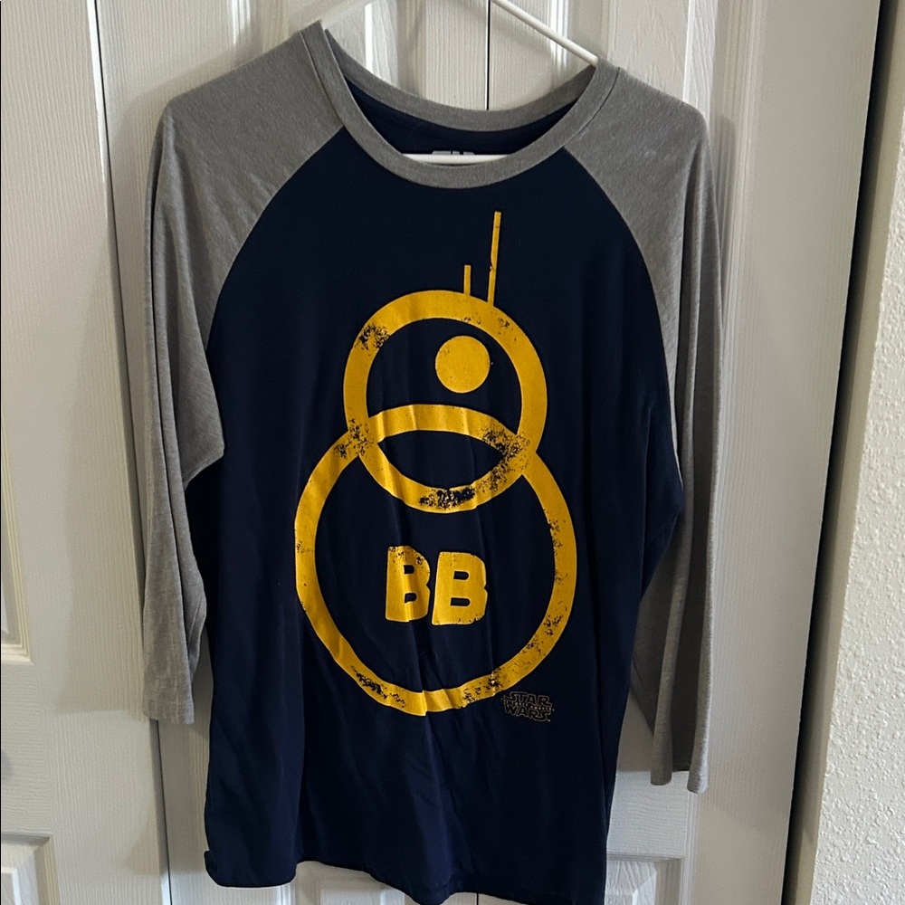 Fifth Sun Navy and Gray BB-8 Long Sleeve Tee